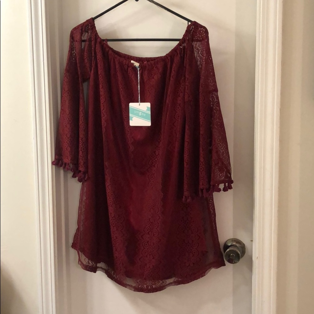 Gorgeous mid length Maroon burgundy dress